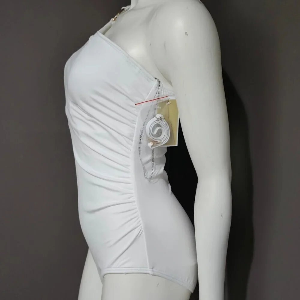 Michael Kors Iconic Solids One Shoulder One Piece Swimsuit - Picture 3 of 13